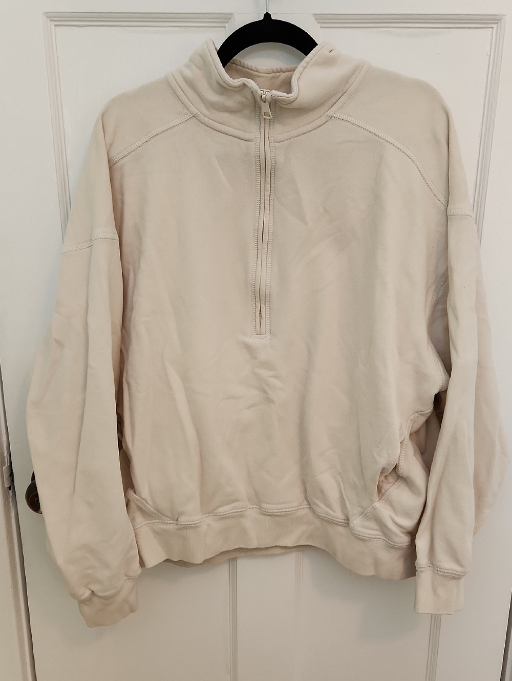 American Eagle Outfitters Cream Half-Zip Sweater